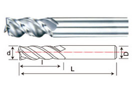 3 blade flat end mill